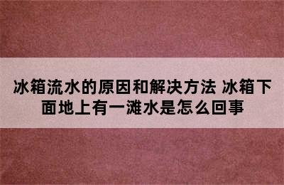 冰箱流水的原因和解决方法 冰箱下面地上有一滩水是怎么回事